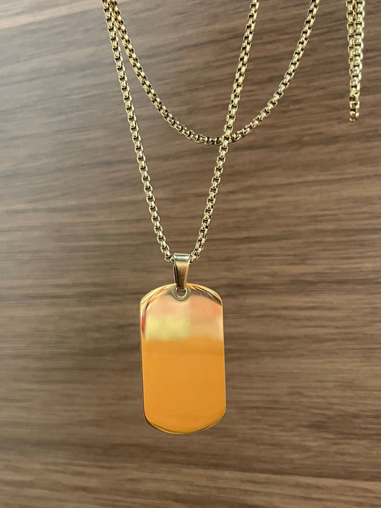 Dije plateado rectangular 1,9x34
